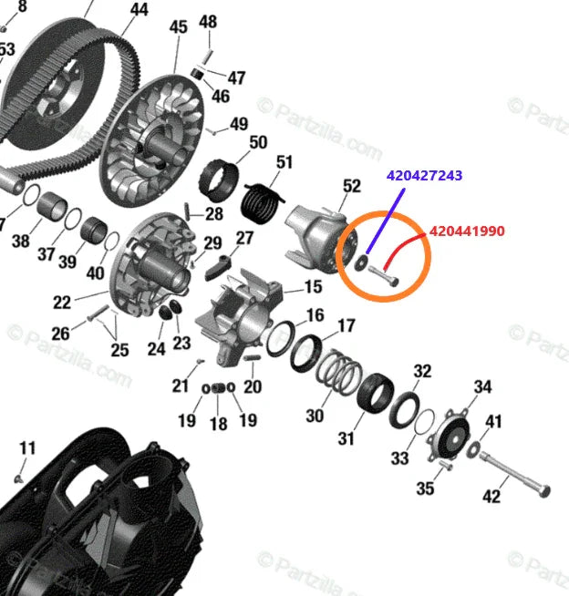 Boulon titane M10 pour variateur secondaire Maverick X3