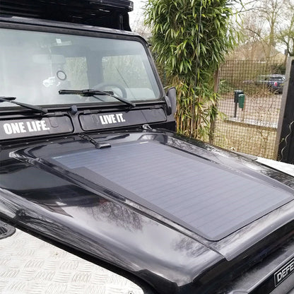Panneau solaire capot Land Rover Defender Lensun 75W
