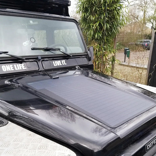 Panneau solaire capot Land Rover Defender Lensun 75W