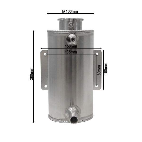 Vase d’expansion universel vertical en aluminium Dimension