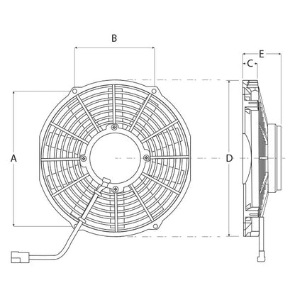 Détail ventilateur extra-plat 380 mm